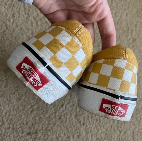 Vans Yellow Checkered Slip On Size 9 - $48 (20% Off Retail) - From liv