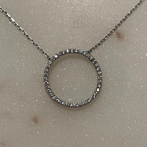 Giani Bernini Cubic Zirconia Open Circle Pendant Necklace in 18k