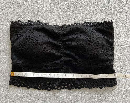 No Boundaries Long Line Lace Bandeau Bra Black size L Size L