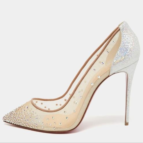 Christian Louboutin Red Carpet Bridal Crystal-Embellished Follies Strass  Pumps #ChristianLouboutin …