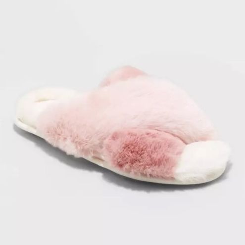 Beige | White XL Real Fur Slippers 11