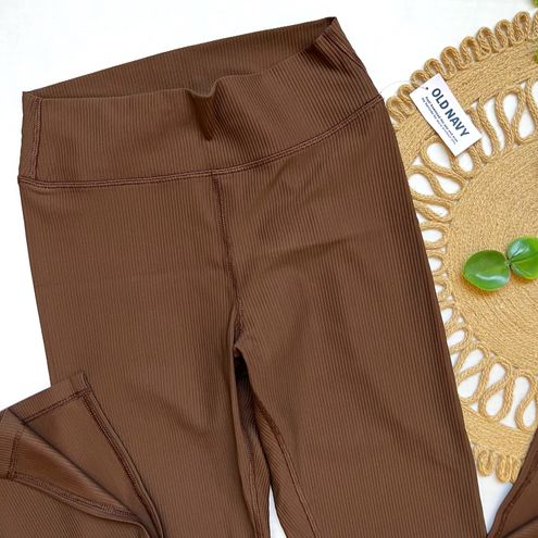 Old Navy Extra High-Waisted PowerSoft Rib-Knit Flare Leggings Brown Size XS  - $20 New With Tags - From Ashley