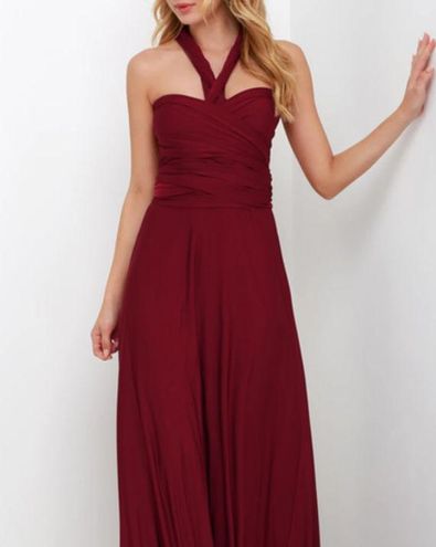 Always stunning convertible shop burgundy maxi dress