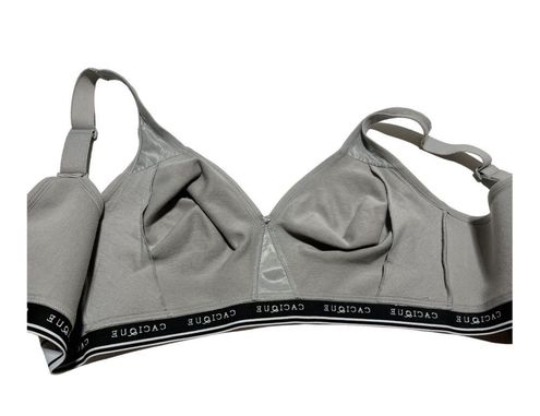 Cacique Unlined Full Coverage No Wire bra SIZE 42D gray lace - $15
