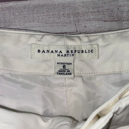 Banana Republic Martin stretch women 6 fully lined white Capri pants