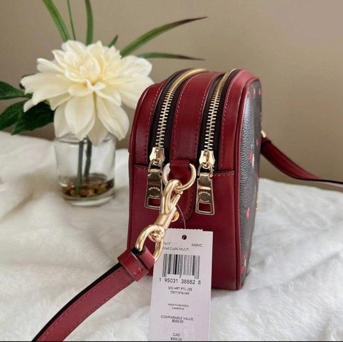 Coach C7617 Jes Crossbody in Signature Canvas with Heart Petal Print -  Brown