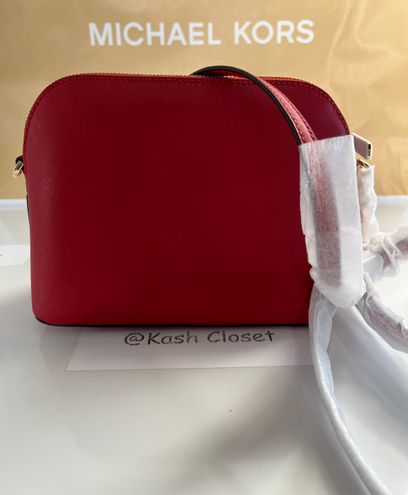 Michael Kors, Bags, Michael Kors Jet Set Travel Medium Logo Dome  Crossbody Satchel Bag Flame Color