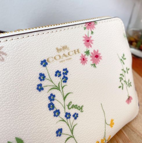 COACH Small Wallet With Cross Stitch Floral Print