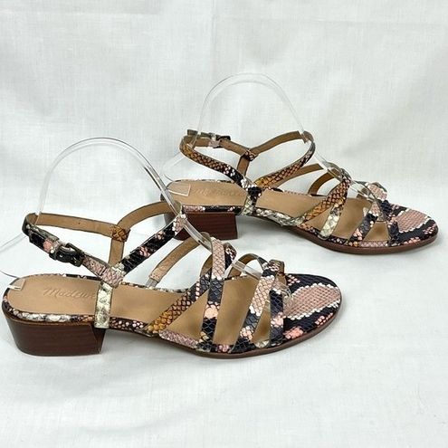 Madewell Animal Print Sandal in Snake Embossed Leather Lori Sz 9.5