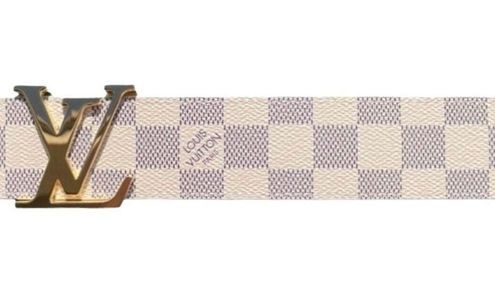 Louis Vuitton White and blue checkers belt LV - $187 New With Tags - From  Fix