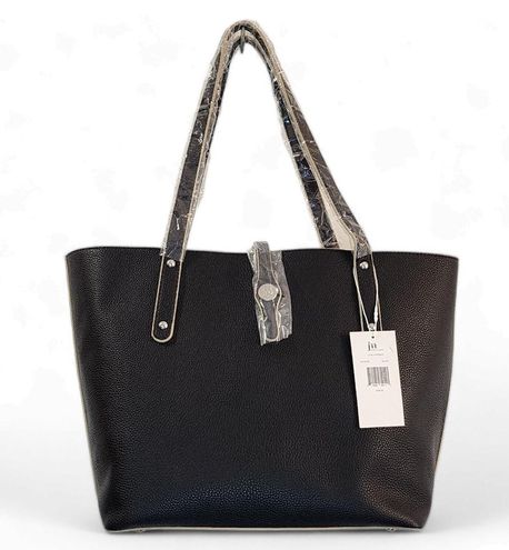 Jessica Moore Large Black Pebbled Leather Lux Tote Bag 48 New