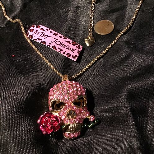 Betsey Johnson 29” Zombie Skull Necklace Pink - $18 New With Tags - From  Vera