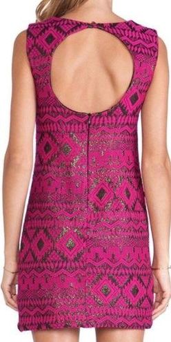 Lovers + Friends Raven Tribal Mini Dress: Magenta Pink - $29