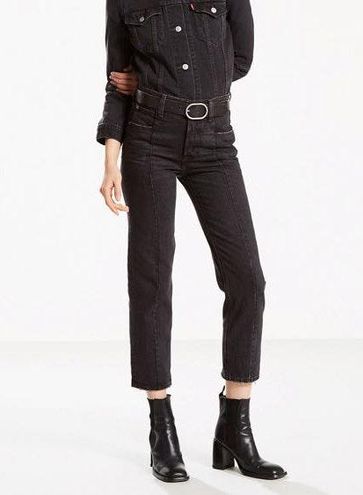 levi's altered straight jeans black