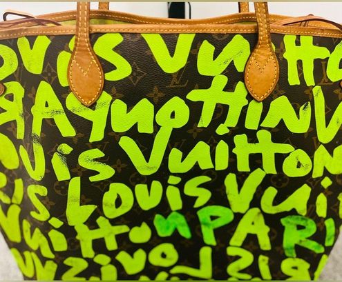 Louis Vuitton, Bags, Louis Vuitton X Stephen Sprouse Graffiti Neverfull Gm  Neon Green Tote Bag Rare