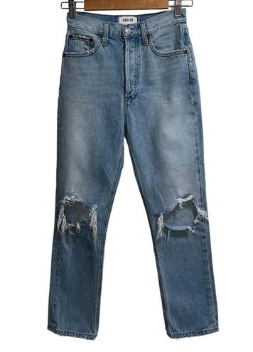 AGOLDE Riley High Rise Straight Crop Jean In Clear Skies