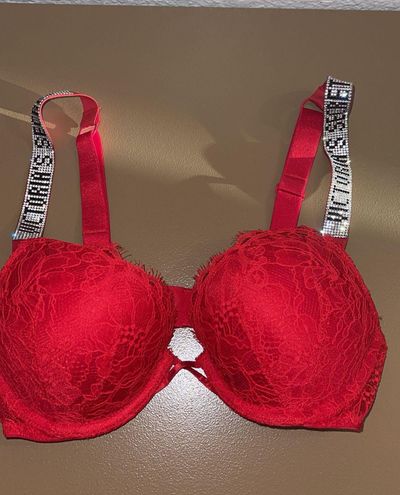 Victoria's Secret Red Lace Victoria Secret Bombshell Bra Size 32 B