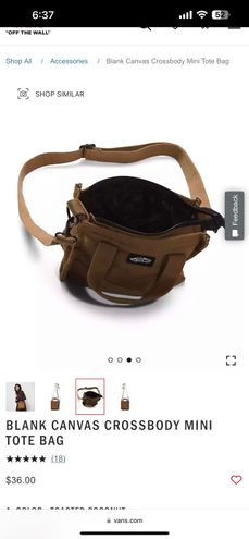 Vans CANVAS CROSSBODY MINI TOTE BAG Brown 27 25 Off Retail