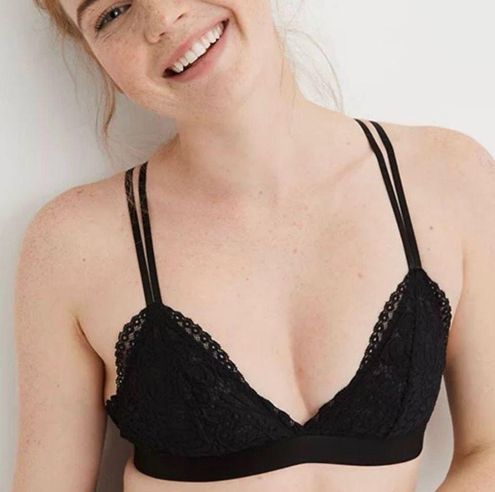 Aerie Far Out Lace Strappy Triangle Bralette