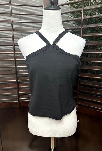 French Connection Women's Black Halter Neck Jersey Top Built In Shelf Bra XL  NWT - $39 New With Tags - From Missy