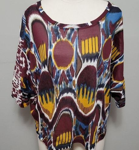 Dries Van Noten multicolored ikat dolman top size medium