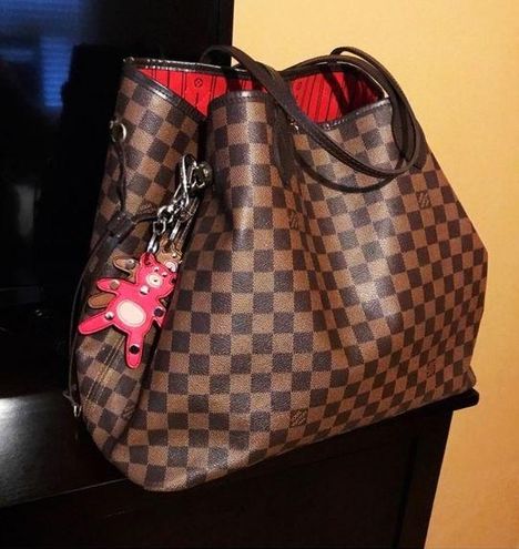 Louis Vuitton, Bags, Neverfull Mm In Damier Ebene With A Cherry Red  Interior