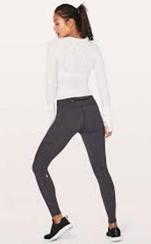 Lululemon variegated knit heathered black speed up tight, size 4