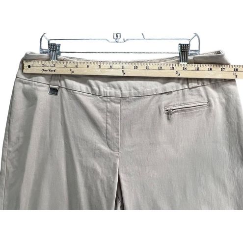 Zac and Rachel Womens Pull On Ankle Pants Size 16 Beige Elastic Waist Zip  Pocket - $21 - From Kathy