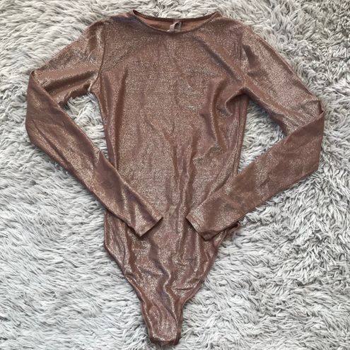 SKIMS Disco Long Sleeve Bodysuit - Umber Brand - Depop