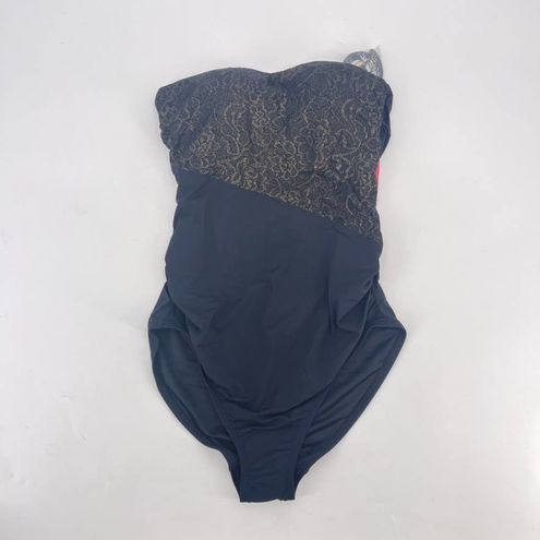 Spanx Golden Hour Bandeau Lace Black Slimming One Piece Swimsuit Womens  Size 6 - $72 New With Tags - From Karen