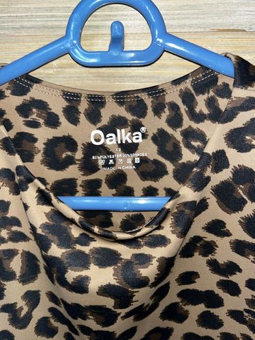 Oalka Cheetah Athletic Top Brown - $11 (78% Off Retail) - From Ashley