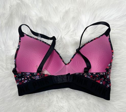 Victoria's Secret PINK Victoria Secret Bra-Black & floral-EUC-Sz 34D