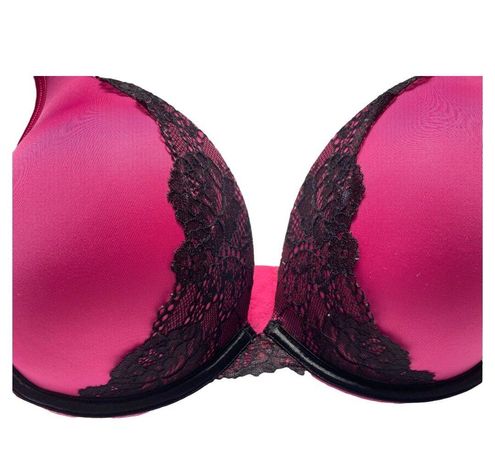 Cacique Pink Black Lace Trim Underwire Padded Bra Size 40D - $44 - From  Kelsey