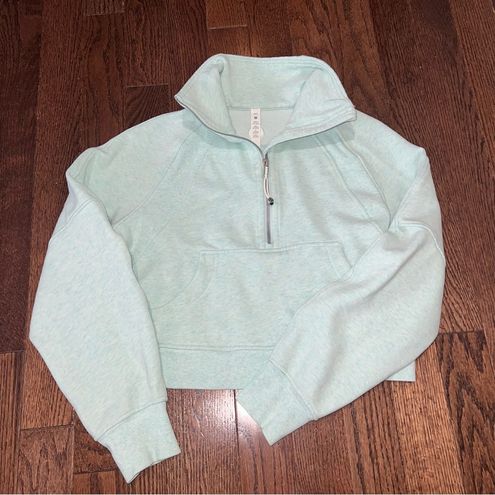 Heathered Delicate Mint Scuba Funnel Neck Half Zip & Delicate Mint