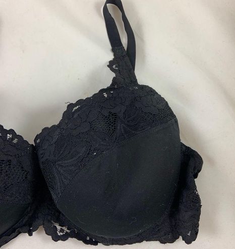 36C black satin lace full cup bra Size undefined - $8 - From Francesca