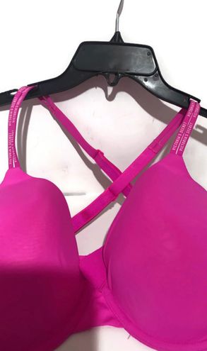 Victoria's Secret PINK Tie Dye Daisy Pink Add 2 Cups Smooth Push Up T-Shirt  Bra