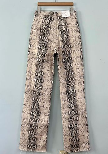 Zara Faux Leather Snake Print High Waisted Pants SZ M NWT