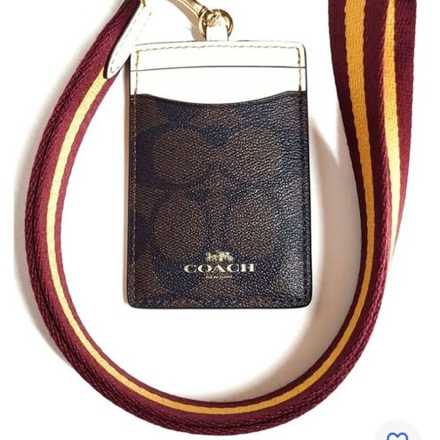 COACH®  Id Lanyard In Blocked Signature Canvas