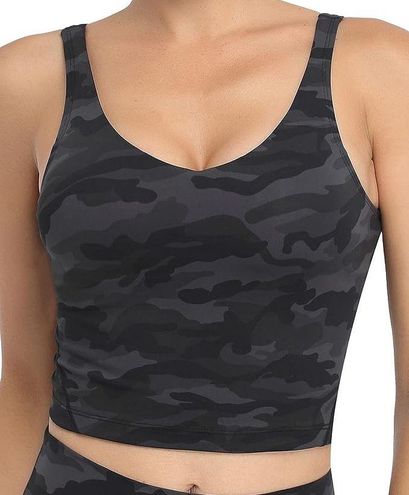 Oalka Sports Bra Womens Longline Padded Crop Tank Black - $10 (60