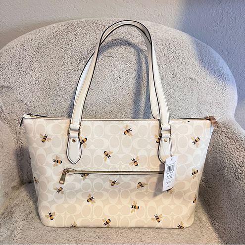 NWT Coach Gallery Tote In Signature Canvas With Bee Print CH514