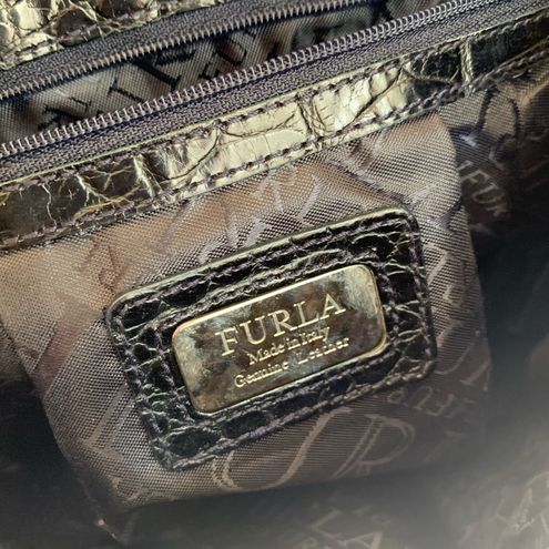 Furla Embossed Leather Handbag Purse Brera