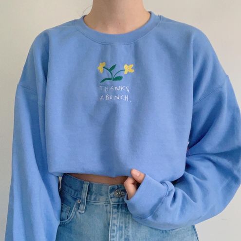 Urban Outfitters Thanks A Bunch Embroidered Crew Neck Sweatshirt