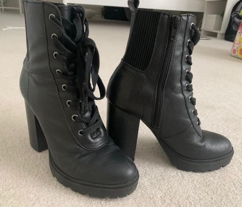 steve madden latch black leather