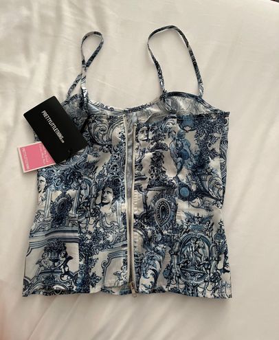 Pretty Little Thing PLT Blue And White Corset Top Size 2 - $36 (28