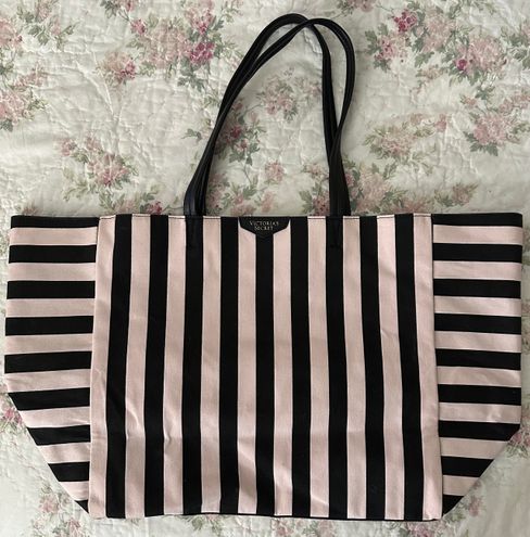Victoria's Secret Pink and Black Striped Tote Bag – Elegant Home & Beauty  Store