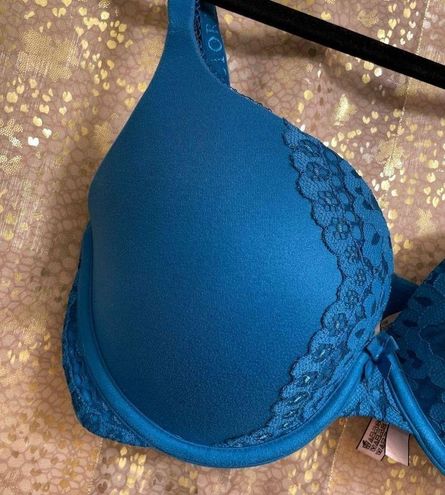 Victoria's Secret Body By Victoria Perfect Shape Blue Lace Bra, 34D Size  undefined - $23 - From Jessica