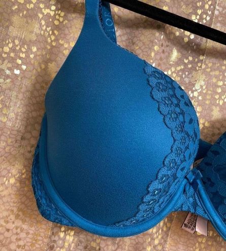 Victoria's Secret Body By Victoria Perfect Shape Blue Lace Bra, 34D