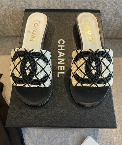 Chanel sandals pearl embroidery Tan Size 5.5 - $900 (25% Off Retail)