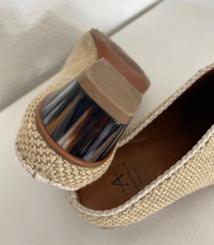 Aquatalia Woven Canvas Slide Mules 7 1 2 Tan Size 7.5 30 87