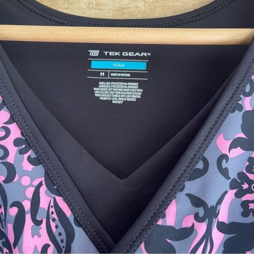 Tek Gear mock wrap shelf bra floral Yoga top Medium. New!! - $22